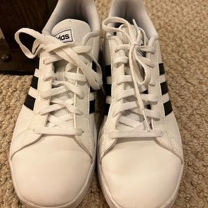Adidas white leather sneakers